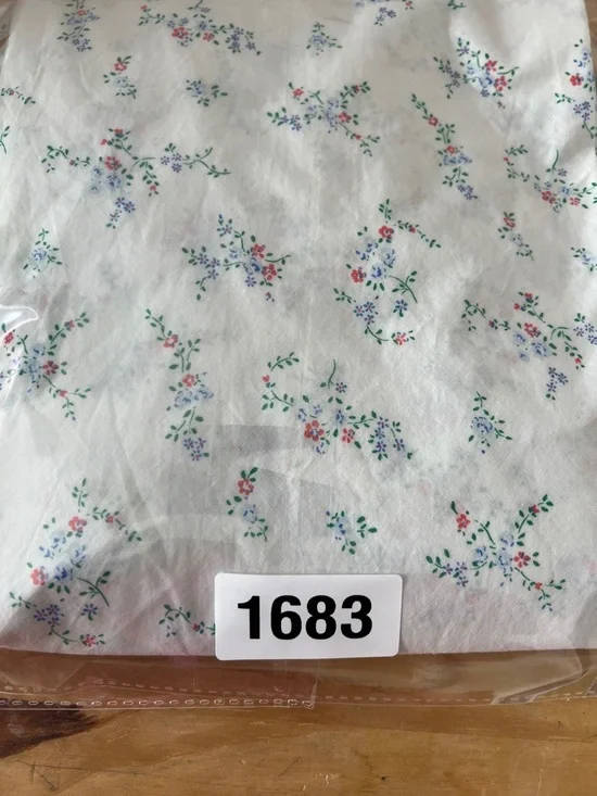 Doen Lucette Floral Maxi Dress Organic Cotton Lace Trim Blue White Size L NWT - Picture 9 of 9